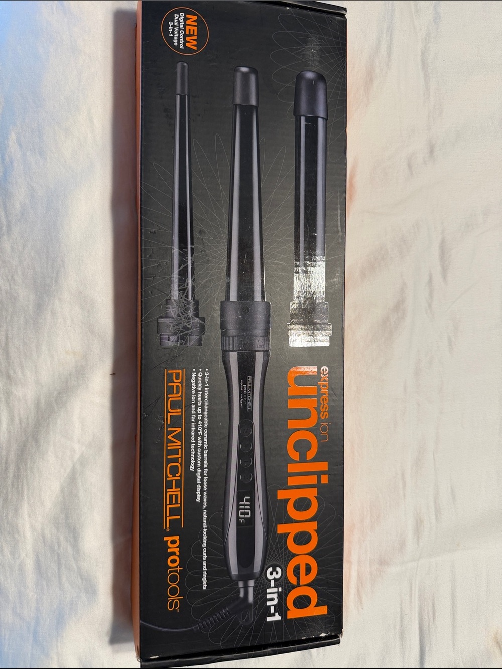 Paul Mitchell Black and Orange 3-in-1 Unclipped Curling Iron Set